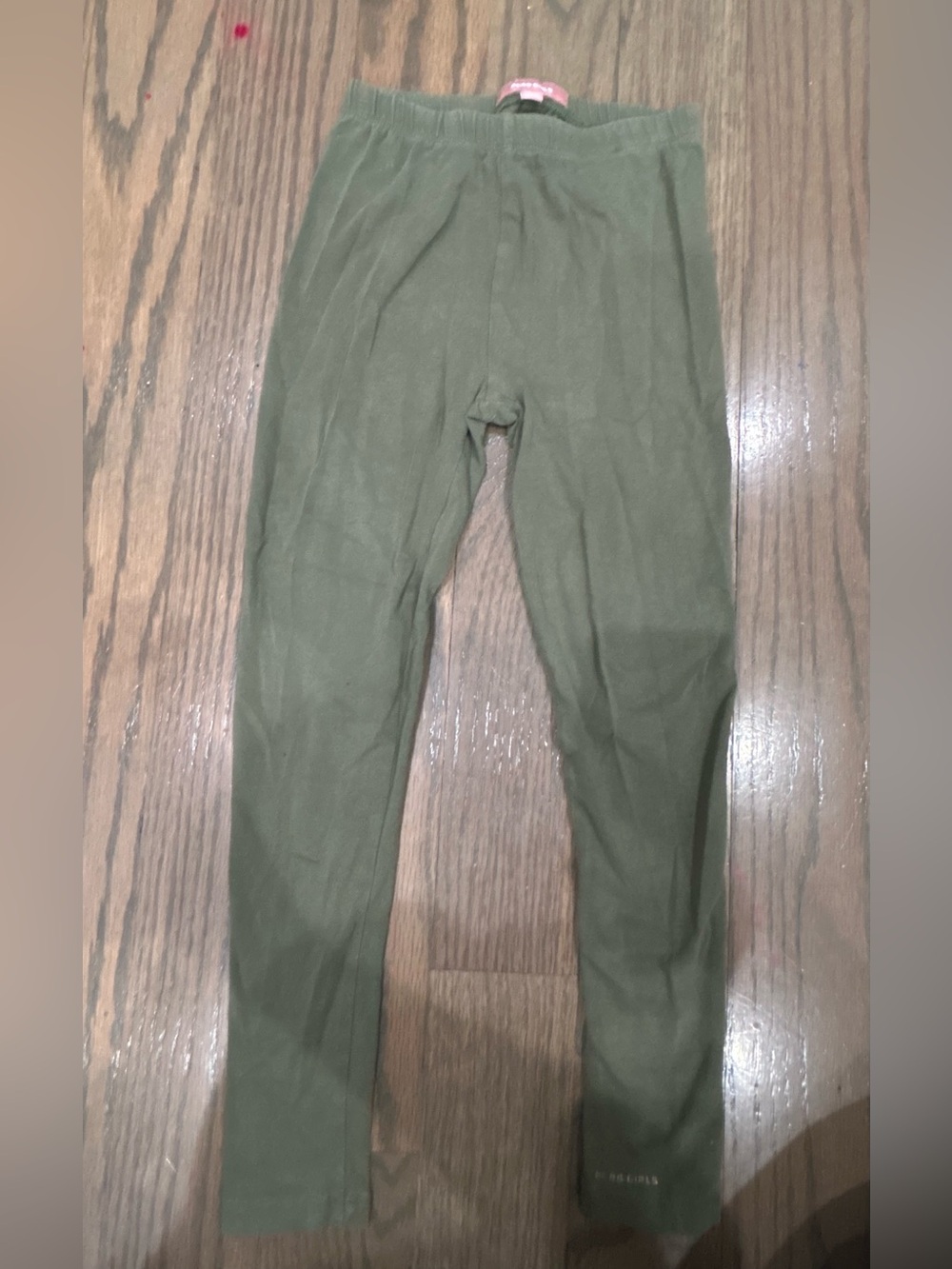 Girls Olive Green Leggings Size 6 Casual School